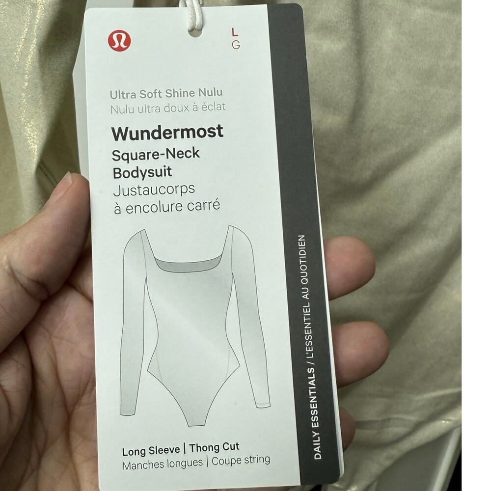 Lululemon Square-Neck Bodysuit Nulu Long Sleeve Thong Cut Large W3INRS LXBO NWT - Picture 5 of 16